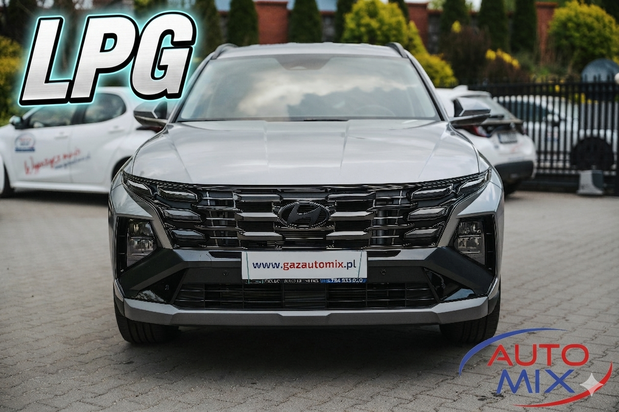 Przód Hyundai Tucson LPG 2026 w kolorze szarym po profesjonalnym montażu instalacji LPG w Gazautomix